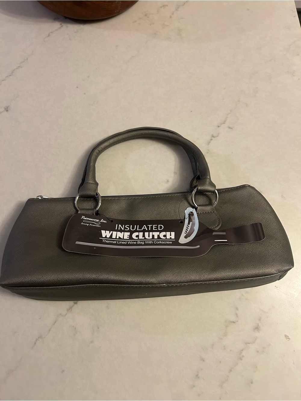 Insulated Wine Clutch Tote - Gray